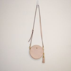 Michael Kors Pebbled Leather Canteen Crossbody Purse Blush & Gold Women's Bag